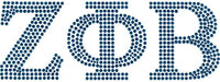 Zeta Phi Beta Block Letter Studstone Heat Transfer [Blue]