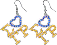 Sigma Gamma Rho Crystal Heart Earrings [Silver]