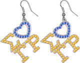 Sigma Gamma Rho Crystal Heart Earrings [Silver]