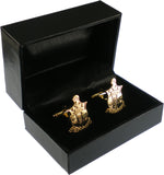 Kappa Alpha Psi Shield Sandblasted Cuff Links [Gold]