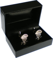 Phi Beta Sigma Shield Sandblasted Cuff Links [Silver]