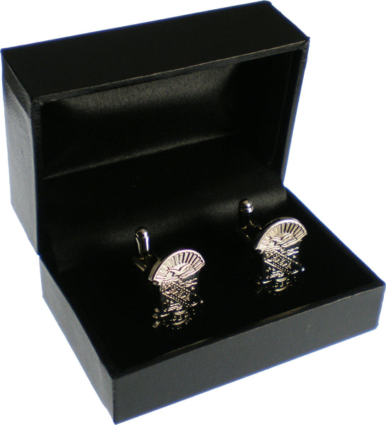 Phi Beta Sigma Shield Sandblasted Cuff Links [Silver]