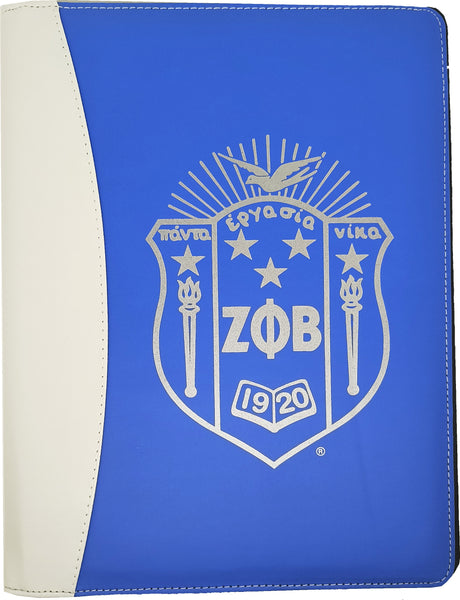Zeta Phi Beta Dove Crest Padfolio [Blue]