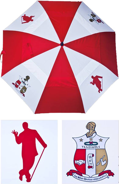 Kappa Alpha Psi Wind Resistant Auto Open Jumbo Umbrella [Red/White]