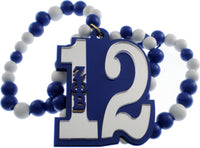 Zeta Phi Beta Wood Color Bead Tiki Line #12 Medallion [Blue/White]