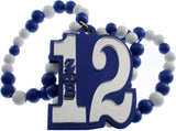 Zeta Phi Beta Wood Color Bead Tiki Line #12 Medallion [Blue/White]