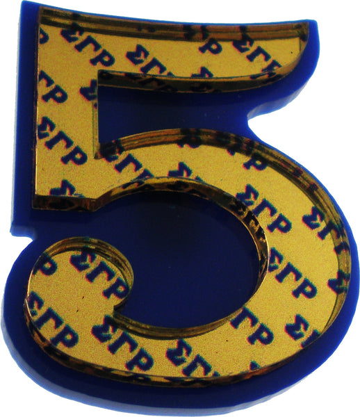 Sigma Gamma Rho Acrylic Line #5 Pin [Blue/Gold]