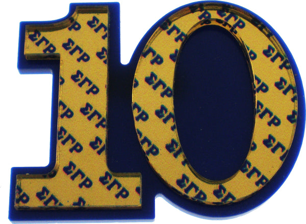Sigma Gamma Rho Acrylic Line #10 Pin [Blue/Gold]