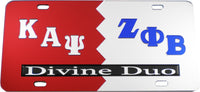 Kappa Alpha Psi + Zeta Phi Beta Split Divine Duo License Plate [Red/Silver]
