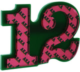Alpha Kappa Alpha Acrylic Line #12 Mirror Pin [Green/Pink]