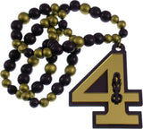 Omega Psi Phi Wood Color Bead Tiki Line #4 Medallion [Purple/Gold]