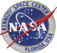 NASA Kennedy Space Center Florida USA Round Iron-On Patch [Blue]