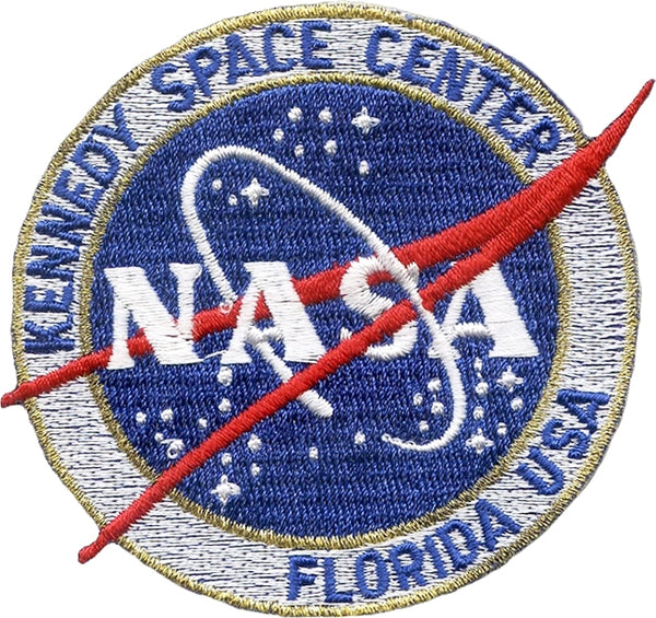 NASA Kennedy Space Center Florida USA Round Iron-On Patch [Blue]
