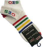 Eastern Star Striped Pair Ladies Ankle Socks [White]
