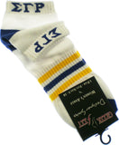 Sigma Gamma Rho Striped Pair Ladies Ankle Socks [White]