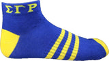 Sigma Gamma Rho Striped Pair Ladies Ankle Socks [Blue]