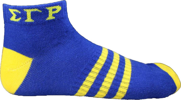 Sigma Gamma Rho Striped Pair Ladies Ankle Socks [Blue]