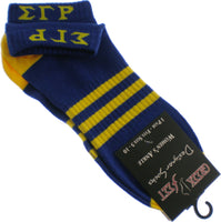 Sigma Gamma Rho Striped Pair Ladies Ankle Socks [Blue]
