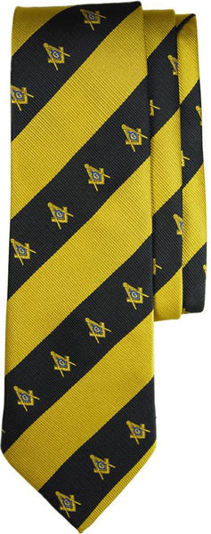 Mason Striped Mens Neck Tie [Black/Gold]