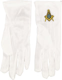 Mason Emblem Mens Ritual Gloves [White/Gold]