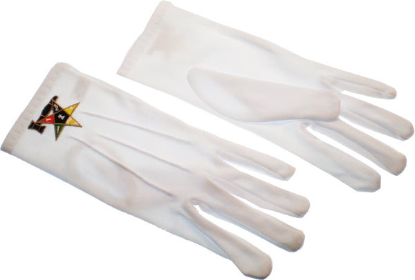 Eastern Star Past Matron Emblem Ladies Ritual Gloves [White]