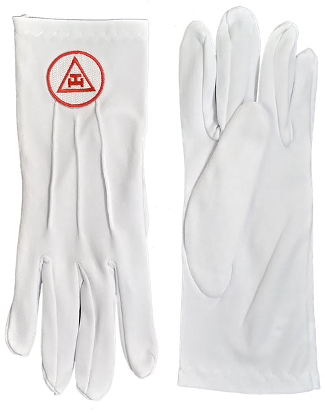 Triple Tau Emblem Mens Ritual Gloves [White]