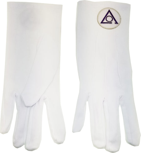 Circle Of Perfection Emblem Mens Ritual Gloves [White]