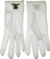 Shriner Emblem Mens Ritual Gloves [White]
