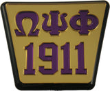 Omega Psi Phi 1911 Trailer Hitch Cover [Gold/Purple]