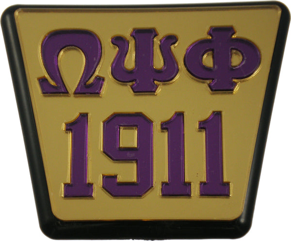 Omega Psi Phi 1911 Trailer Hitch Cover [Gold/Purple]
