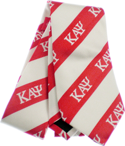 Kappa Alpha Psi Striped Mens Neck Tie [Red/White]