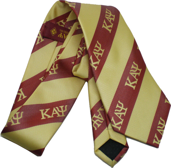 Kappa Alpha Psi Striped Mens Neck Tie [Crimson Red/Cream]