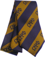 Omega Psi Phi Striped Mens Neck Tie [Purple/Gold]
