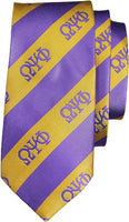 Omega Psi Phi Striped Mens Neck Tie [Purple/Gold]