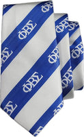 Phi Beta Sigma Striped Mens Neck Tie [Blue/White]