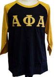 Buffalo Dallas Alpha Phi Alpha Baseball T-Shirt [3/4 Sleeve - Black]