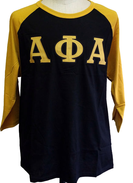 Buffalo Dallas Alpha Phi Alpha Baseball T-Shirt [3/4 Sleeve - Black]