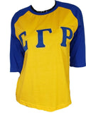 Buffalo Dallas Sigma Gamma Rho Baseball T-Shirt [3/4 Sleeve - Gold]