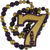 Omega Psi Phi Wood Color Bead Tiki Line #7 Medallion [Purple/Gold]