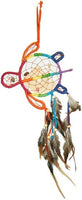 New Age Sea Turtle Dreamcatcher With Feathers & Beads [Multi-Colored]
