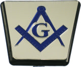 Mason Symbol Trailer Hitch Cover [Silver/Blue]