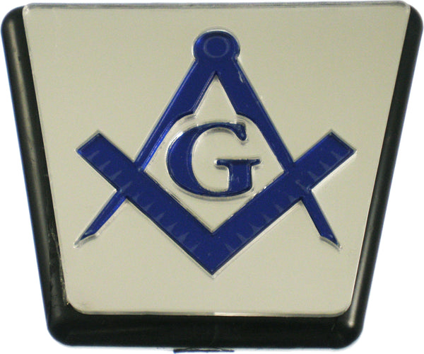 Mason Symbol Trailer Hitch Cover [Silver/Blue]