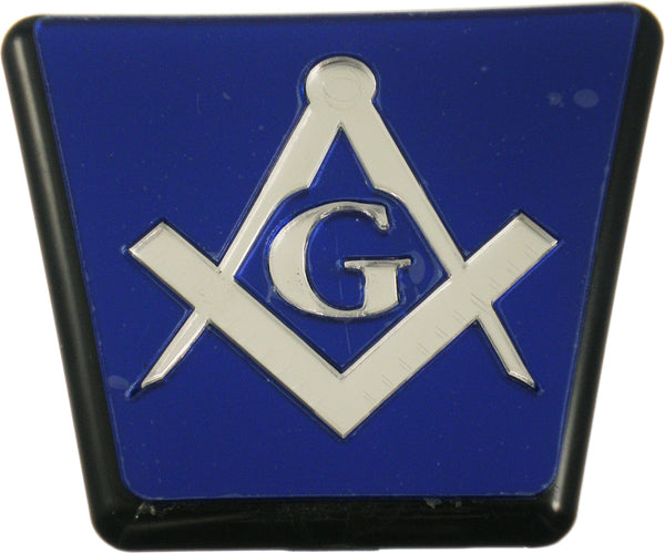 Mason Symbol Trailer Hitch Cover [Blue/Silver]