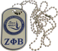 Zeta Phi Beta Epoxy Coated Double Sided Dog Tag [Silver]