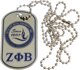 Zeta Phi Beta Epoxy Coated Double Sided Dog Tag [Silver]