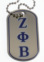 Zeta Phi Beta Epoxy Coated Double Sided Dog Tag [Silver]