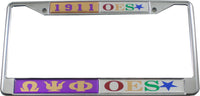 Omega Psi Phi + Eastern Star Split Founder Year License Plate Frame [Purple/Silver]