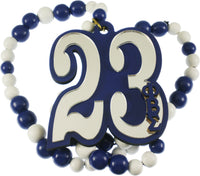 Phi Beta Sigma Wood Color Bead Tiki Line #23 Medallion [Blue/White]