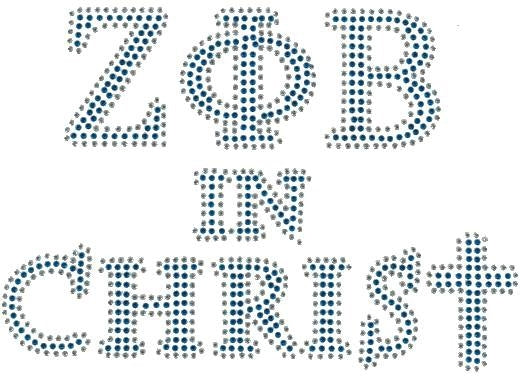 Zeta Phi Beta Sisters In Christ Studstone Heat Transfer [Blue]