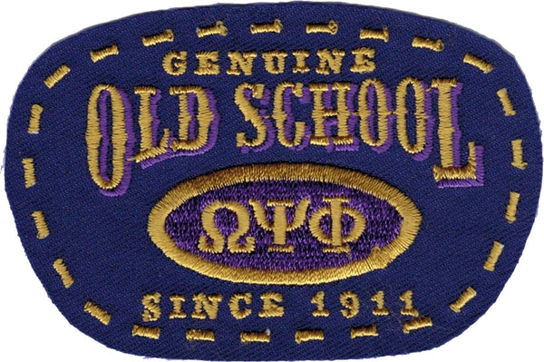 Omega Psi Phi Old School Scissor Cut Iron-On Patch [Purple]